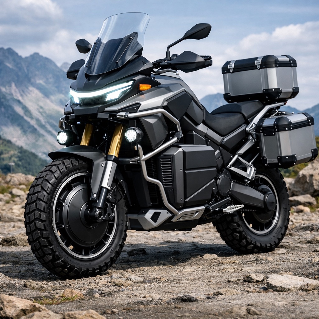 AIM Adventure AWD modular electric motorcycle concept