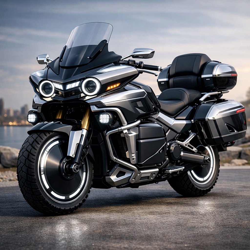 AIM Grand Tourer AWD modular electric touring motorcycle concept